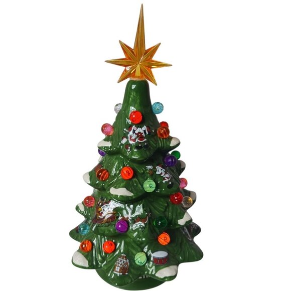 Disney Parks Ceramic Christmas Tree Figurine With Mickey & Friends Light-Up - Picture 4 of 12